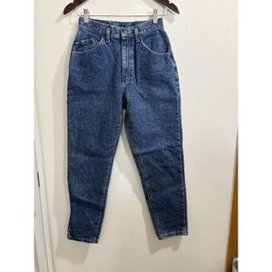 Vintage Lee Jeans Womens 9 PET Blue Relaxed Tapered Dark Wash Denim Union‎ Stamp